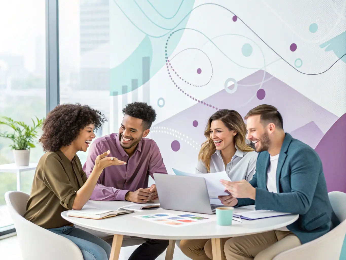 A diverse group of South African professionals collaborating on financial strategies in a modern office setting, emphasizing the collaborative and expert approach of waferkit.fun.