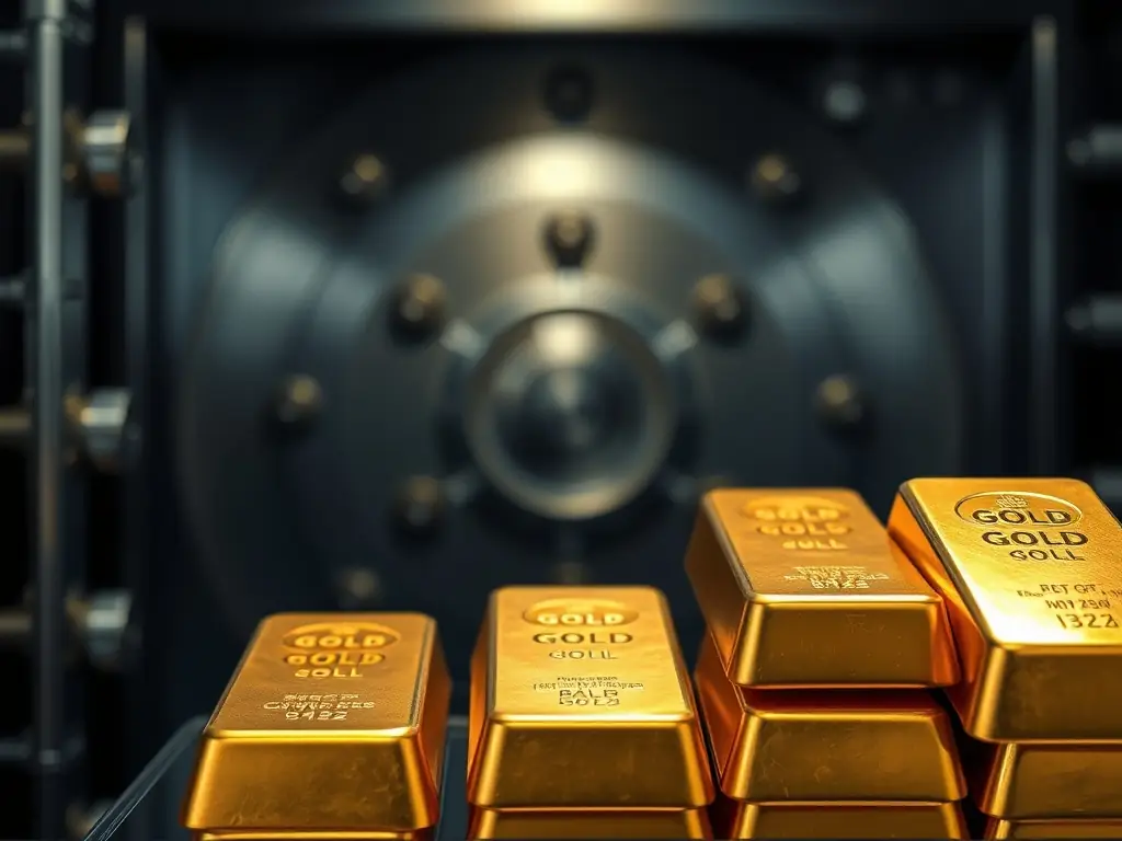 An image showcasing a secure vault filled with gold bars and valuable assets, representing wealth preservation and financial security in the South African context.